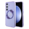 Guess для Galaxy S24 чехол PC/TPU Flowers Wreath Hard Purple (MagSafe)