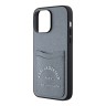 Karl Lagerfeld для iPhone 14 Pro Max чехол Cardslot PU Saffiano RSG 3D rubber logo Hard Grey
