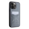 Karl Lagerfeld для iPhone 14 Pro Max чехол Cardslot PU Saffiano RSG 3D rubber logo Hard Grey