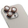 BlueO стекло для iPhone 15 Pro Max, Camera lens Armor metal 3 шт. Orange (+installer)