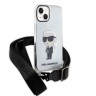 Lagerfeld для iPhone 15 чехол Crossbody PC/TPU NFT Karl Ikonik + Big Strap Hard Transparent