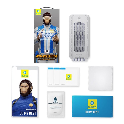 BlueO стекло для iPhone 16 Pro Max, AR Anti-reflective Black (ультра-прозрачное) +installerPro