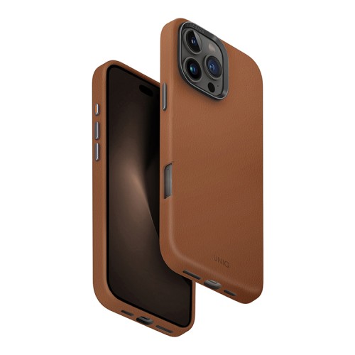 Uniq для iPhone 16 Pro Max чехол кожаный Lyden Caramel (Magsafe)