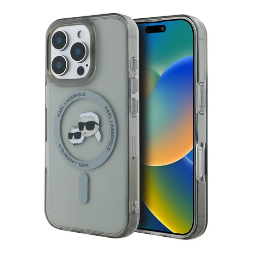 Karl Lagerfeld для iPhone 16 Pro Max чехол PC/TPU NFT Karl&Choupette Black (MagSafe)