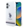 U.S. Polo для iPhone 16 чехол PC/TPU Double Horse logo Tricolor stripes Transparent