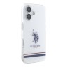 U.S. Polo для iPhone 16 чехол PC/TPU Double Horse logo Tricolor stripes Transparent