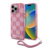 Karl Lagerfeld для iPhone 16 Pro Max чехол PC/TPU Monogram + шнурок, розовый