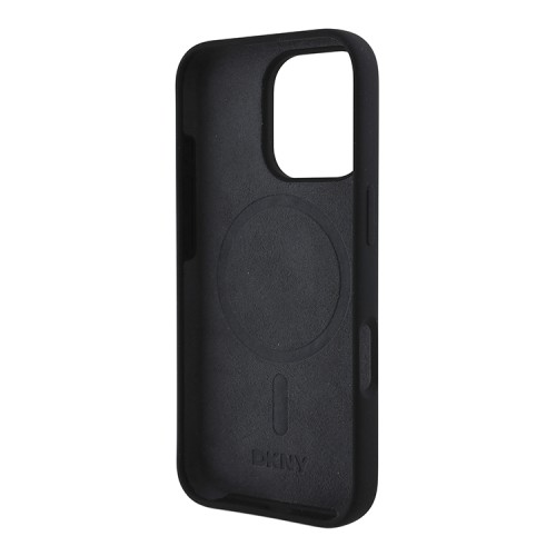 DKNY для iPhone 16 Pro Max чехол Liquid Silicone Arch Logo Hard Black/White (MagSafe)