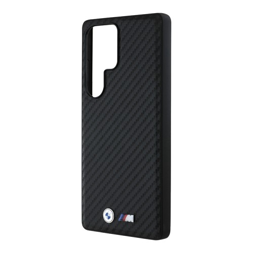 BMW для Galaxy S25 Ultra чехол M-Collection PU Carbon Metal logo Hard Black (MagSafe)