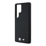 BMW для Galaxy S25 Ultra чехол M-Collection PU Carbon Metal logo Hard Black (MagSafe)