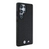 BMW для Galaxy S25 Ultra чехол M-Collection PU Carbon Metal logo Hard Black (MagSafe)