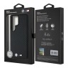 BMW для Galaxy S25 Ultra чехол M-Collection PU Carbon Metal logo Hard Black (MagSafe)
