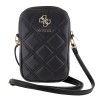(Уценка) Guess для смартфонов сумка Wallet Zipper Pouch Quilted 4G metal logo Black