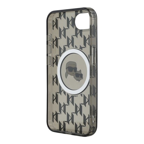 Karl Lagerfeld для iPhone 16e чехол PC/TPU Monogram NFT Karl & Choupette Hard Black (MagSafe)