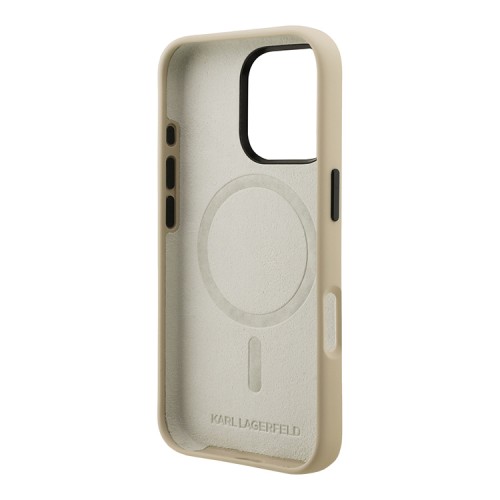 Karl Lagerfeld для iPhone 16 Pro Max чехол Liquid Silicone Sketch Karl Ikonik Brown (MagSafe)