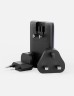 Energea СЗУ TravelWorld Edge 65, 2USB-C GaN PD65W US+UK+EU (150 countries) ultra-thin Gunmetal