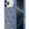Guess для iPhone 17 Pro чехол PU 4G Double cardslot Triangle metal logo Hard Blue