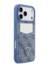 Guess для iPhone 17 Pro чехол PU 4G Double cardslot Triangle metal logo Hard Blue