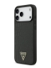 Guess для iPhone 17 Pro Max чехол PU Croco Triangle metal logo Hard Black (MagSafe)