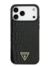 Guess для iPhone 17 Pro Max чехол PU Croco Triangle metal logo Hard Black (MagSafe)