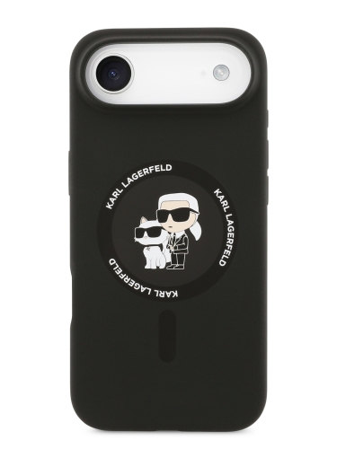 Karl Lagerfeld для iPhone Air чехол Liquid Silicone NFT Karl & Choupette Hard Black (MagSafe)