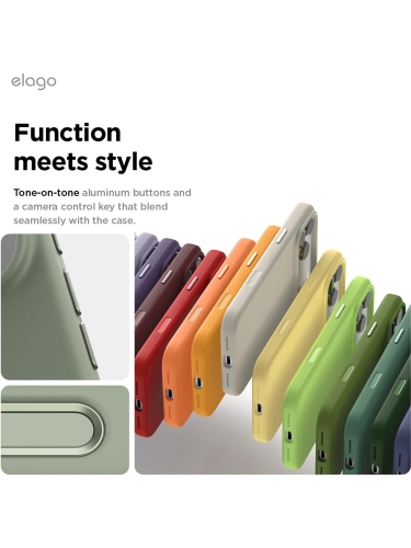 Elago для iPhone 17 Pro чехол Magnetic Silicone Khaki Green (MagSafe)