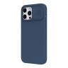Чехол Nillkin CamShield Silky Silicone для iPhone 13 Pro Max, синий