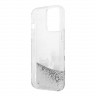 Чехол Lagerfeld Liquid glitter Karl & Choupette Hard для iPhone 13 Pro, серебристый