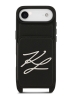 Karl Lagerfeld для iPhone Air чехол Crossbody cardslot PU Saffiano Autograph Hard Black
