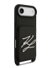 Karl Lagerfeld для iPhone Air чехол Crossbody cardslot PU Saffiano Autograph Hard Black