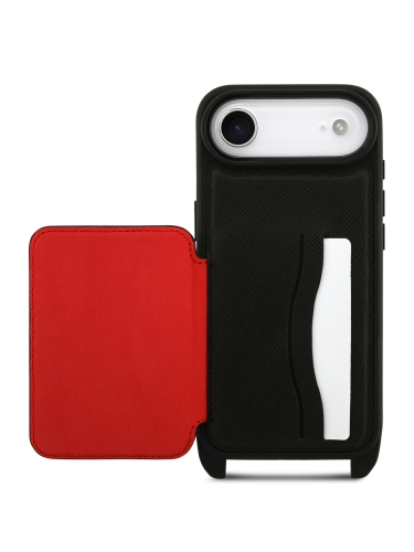 Karl Lagerfeld для iPhone Air чехол Crossbody cardslot PU Saffiano Autograph Hard Black