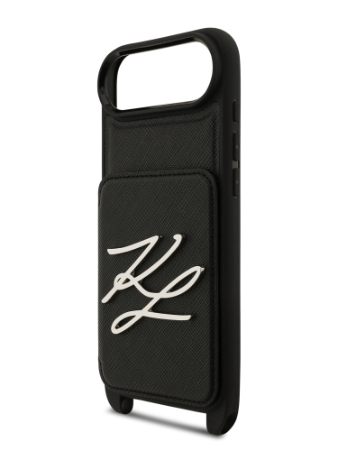 Karl Lagerfeld для iPhone Air чехол Crossbody cardslot PU Saffiano Autograph Hard Black