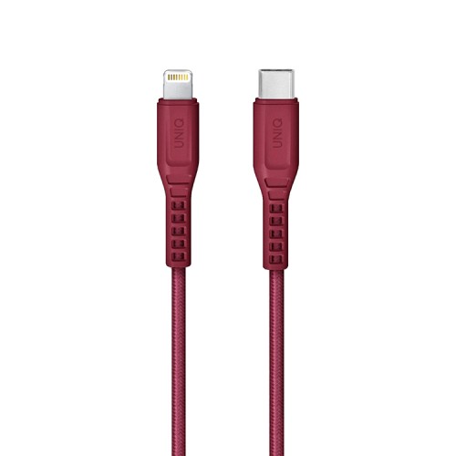 Кабель Uniq Flex strain relief MFi Lightning/USB-C (1.2 м), красный