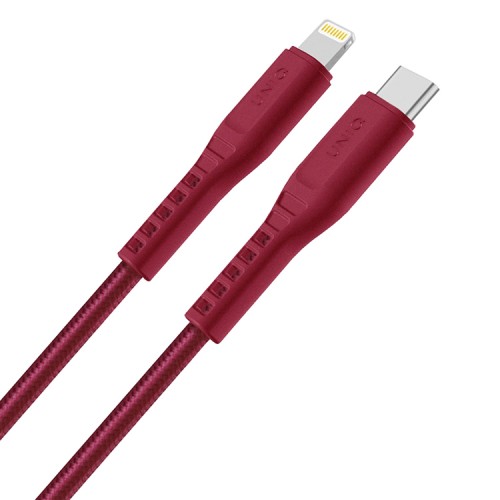 Кабель Uniq Flex strain relief MFi Lightning/USB-C (1.2 м), красный