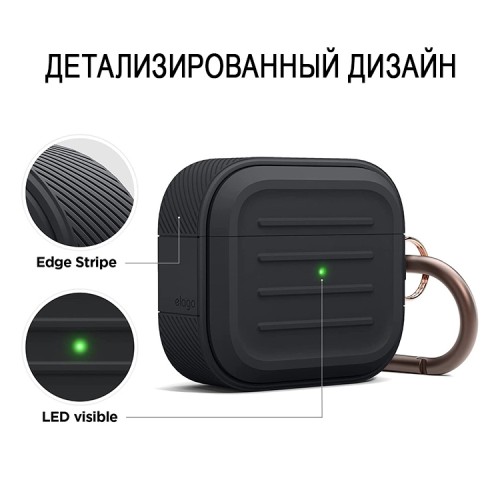 Чехол Elago Armor Silicone hang case для AirPods 3 (2021), черный