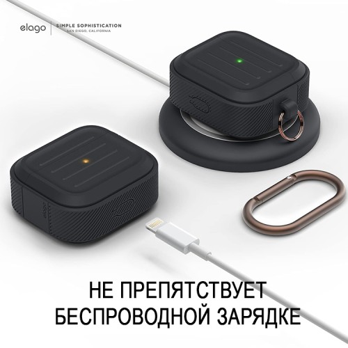 Чехол Elago Armor Silicone hang case для AirPods 3 (2021), черный