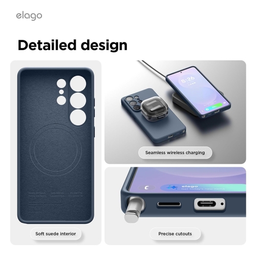 Elago для Galaxy S26 Ultra чехол Magnetic Silicone Jean Indigo (MagSafe)