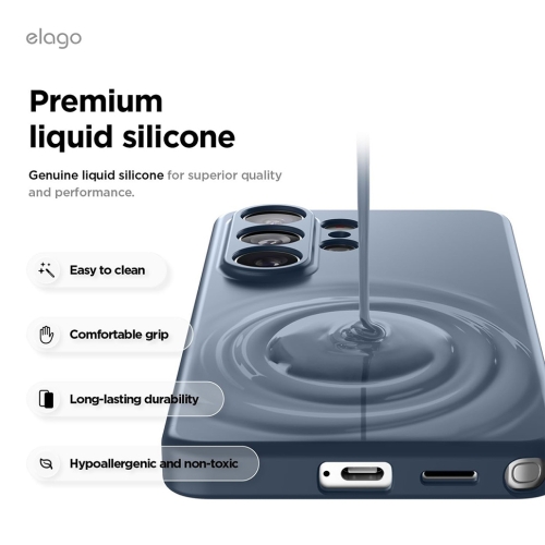 Elago для Galaxy S26 Ultra чехол Magnetic Silicone Jean Indigo (MagSafe)