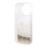 Чехол Lagerfeld Liquid glitter Choupette Fun Hard для iPhone 14 Pro, золотой
