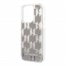 Чехол Lagerfeld Liquid glitter Monogram Hard для iPhone 14 Pro Max, серебристый