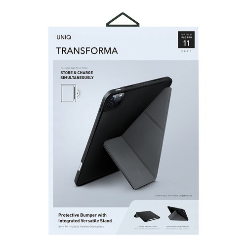Чехол Uniq Transforma Anti-microbial для iPad Pro 11 (2020/21) с отсеком для стилуса, черный