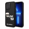 Чехол Lagerfeld 3D Rubber Karl and Choupette Hard для iPhone 13 Pro, черный