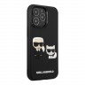 Чехол Lagerfeld 3D Rubber Karl and Choupette Hard для iPhone 13 Pro, черный