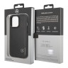 Кожаный чехол Mercedes Leather Wave III Hard для iPhone 14 Pro, черный