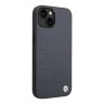 Кожаный чехол BMW Signature Leather Logo imprint Hard для iPhone 14 Plus, синий