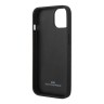 Кожаный чехол BMW Signature Leather Logo imprint Hard для iPhone 14 Plus, синий