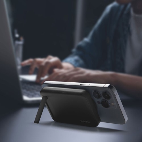 EnergEA АКБ MagPac MINI, 10000W Magnetic wireless 15W USB-C 20W ultra-slim with stand Black