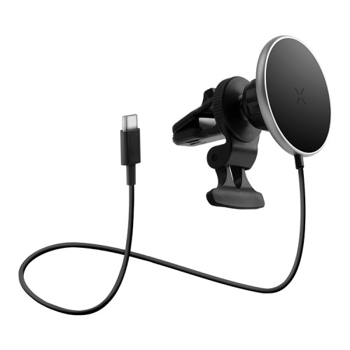 EnergEA Автодержатель-беспроводное ЗУ MagDrive 15W Air/Dash Gunmetal Black