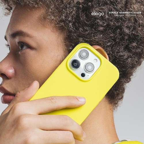 Elago для iPhone 15 Pro Max чехол Soft silicone (Liquid) Neon Yellow