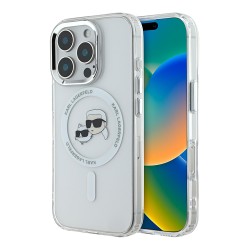 Karl Lagerfeld для iPhone 16 Pro Max чехол PC/TPU NFT Karl&Choupette прозрачный (MagSafe)